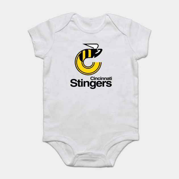 Retro Hockey - WHA - Cincinnati Stingers Hockey Team Seventies Baby Bodysuit by Yesteeyear